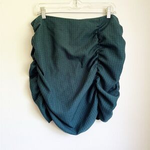 Zara pin up skirt Plaid gingham mini grunge goth punk dark academia cinched XL